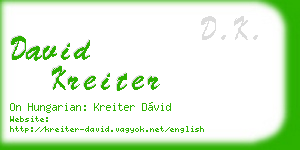 david kreiter business card